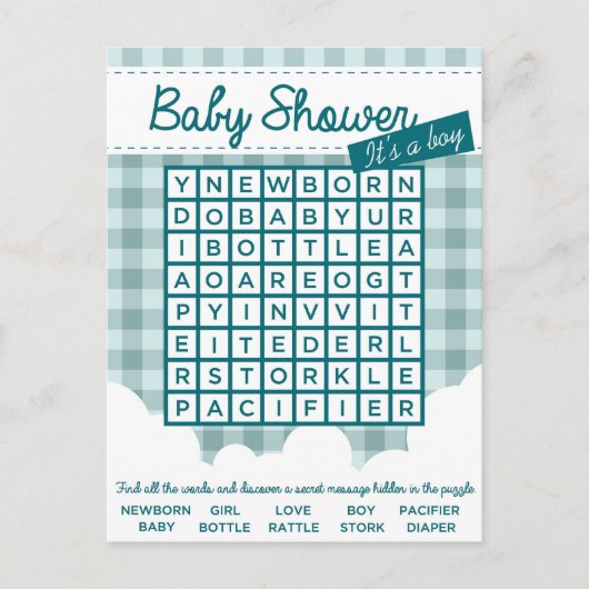 baby shower puzzel uitnodiging briefkaart (Voorkant)