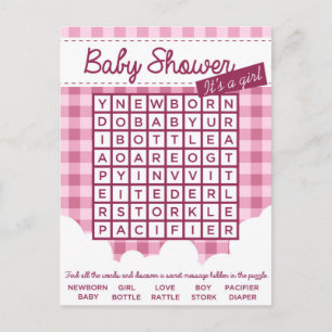 baby shower puzzel uitnodiging briefkaart