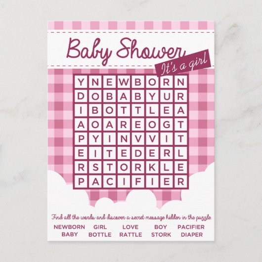 baby shower puzzel uitnodiging briefkaart (Voorkant)