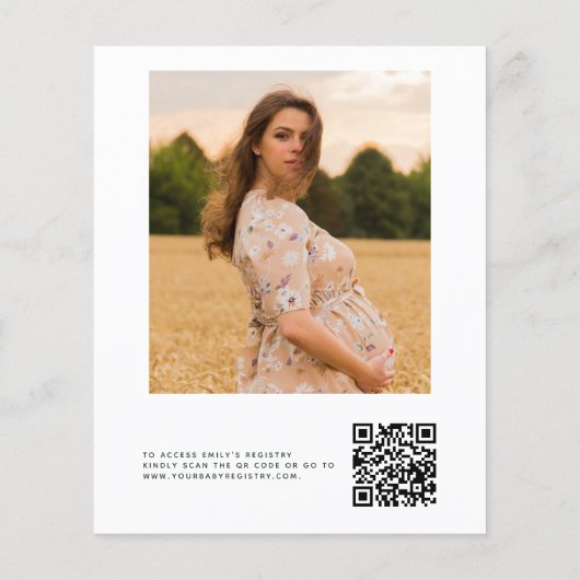 Baby shower QR-code Fotogroen Eucalyptus (Achterkant)