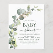 Baby shower QR-code Fotogroen Eucalyptus (Voorkant)