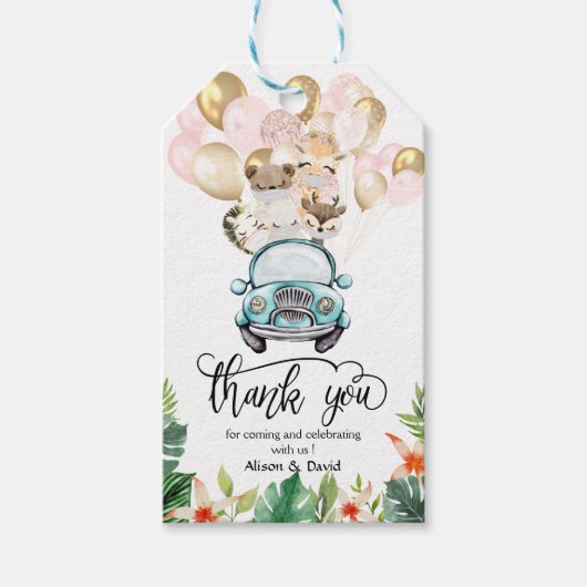 Baby shower Quarantine Treat Label | Safari Friend Cadeaulabel (Voorkant)