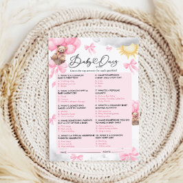 Baby shower Quiz Game Kaart