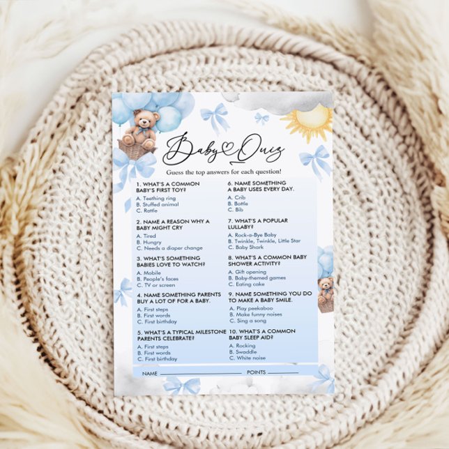 Baby shower Quiz Game Kaart (Creator heeft geüpload)