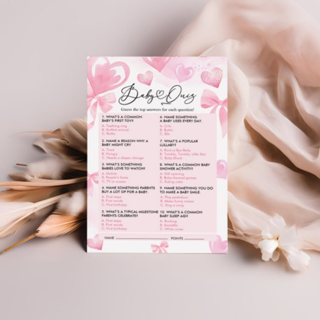 Baby shower Quiz Game Kaart Valentijnse  Game (Creator heeft geüpload)