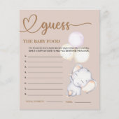 Baby shower raad de Baby Food Kaart (Voorkant)