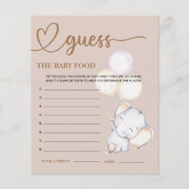 Baby shower raad de Baby Food Kaart