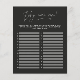 Baby shower raad de naam Modern Black