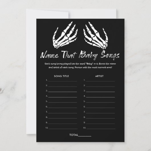 Baby Shower Raad die Babyzang spelkaart Kaart (Voorkant)