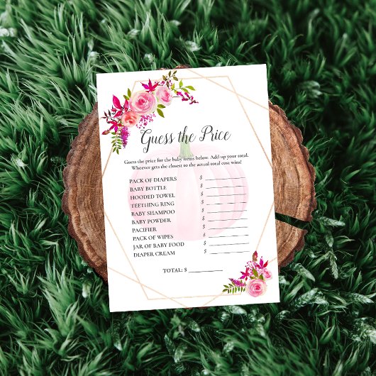 Baby shower raad eens de Prijs-pompoenflora Kaart