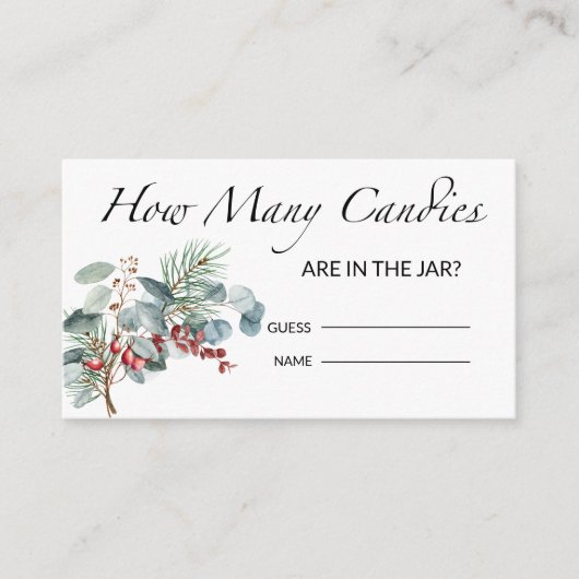 Baby shower raad hoeveel Snoepjes Informatiekaartje (Voorkant)