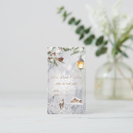 Baby shower raad hoeveel Snoepjes Informatiekaartje (Staand voorkant)