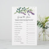 Baby shower Raad Prijs Spel Lavendel Eucalyptus Briefpapier (Staand voorkant)