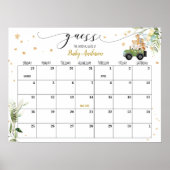 Baby Shower Raad Verwachte Datum Kalender Poster (Voorkant)