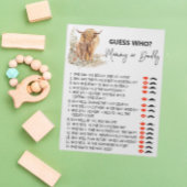 Baby shower raad wie de koe van Highland is Notitieblok