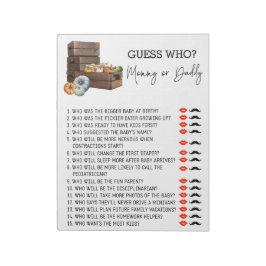 Baby shower raad wie er najaar pompoen notitieblok