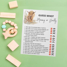 Baby Shower Raad Wie spel Highland koe   Notitieblok