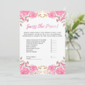 Baby shower raadt de Kaart Pink Floral Game (Staand voorkant)