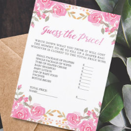 Baby shower raadt de Kaart Pink Floral Game