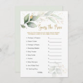 Baby shower raadt de 'Price Game Greenery Foliage' (Voorkant / Achterkant)