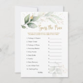 Baby shower raadt de 'Price Game Greenery Foliage' (Voorkant)