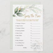 Baby shower raadt de 'Price Game Greenery Foliage' Briefpapier (Voorkant / Achterkant)