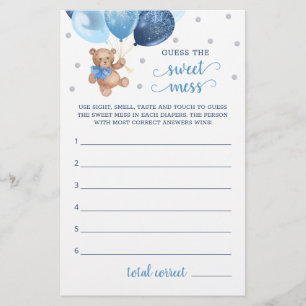 Baby shower raadt de Sweet Mess Game Teddy Bear