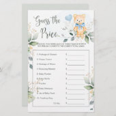 Baby shower raadt het prijsspel Teddy Bear Briefpapier (Voorkant / Achterkant)