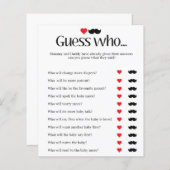 Baby shower raadt wie er speelt - eenvoudig en ele (Voorkant / Achterkant)