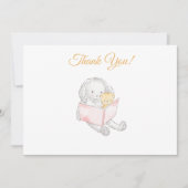 *~* Baby shower Rabbit Bunny Reading to Teddy Bedankkaart (Voorkant)