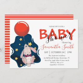 Baby shower Rabbit Invitation Aankondiging