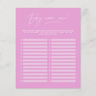 Baby shower raden de naam Modern Girly Pink