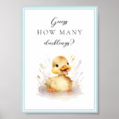 Baby shower raden hoeveel eendje teken poster (Voorkant)