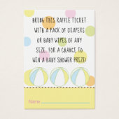 Baby shower Raffle Ticket Beach Ball Visitekaartje (Voorkant)