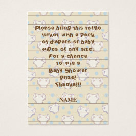 Baby shower Raffle Ticket/Blue/Build a Library Visitekaartje