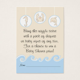 Baby shower Raffle Ticket/Blue Cream Mobile Visitekaartjes