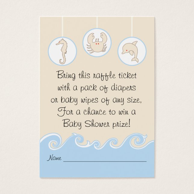 Baby shower Raffle Ticket/Blue Cream Mobile Visitekaartjes (Voorkant)