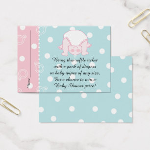 Baby shower Raffle Ticket/Blue Pink Baby Visitekaartje