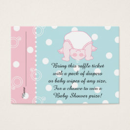 Baby shower Raffle Ticket/Blue Pink Baby Visitekaartje