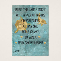 Baby shower Raffle Ticket/Dolphin mammie & Baby