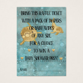 Baby shower Raffle Ticket/Dolphin mammie & Baby Visitekaartje