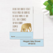 Baby shower Raffle Ticket Elephant Gold Blue Visitekaartje (Bureau)
