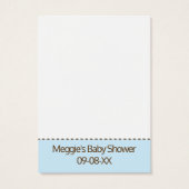 Baby shower Raffle Ticket Elephant Gold Blue Visitekaartje (Achterkant)