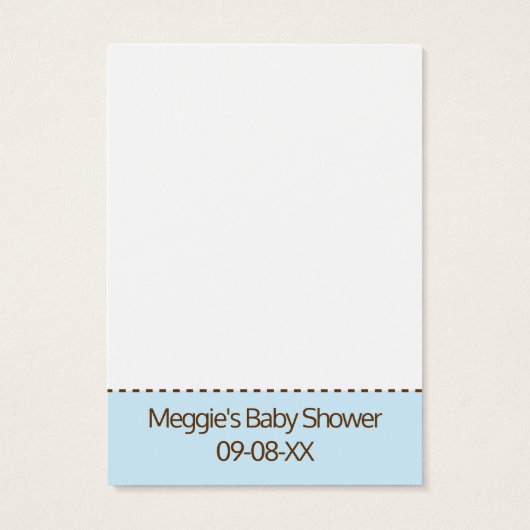 Baby shower Raffle Ticket Elephant Gold Blue Visitekaartje (Achterkant)