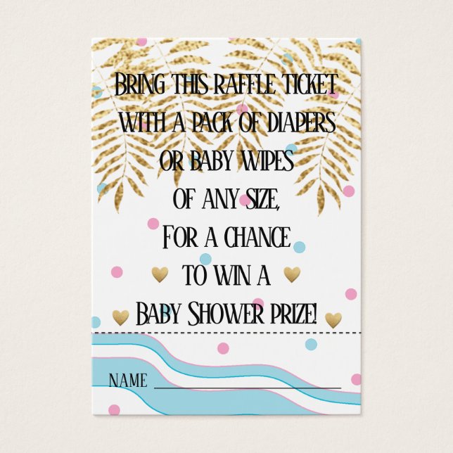 Baby shower Raffle Ticket/Flamingo Mam/Baby Visitekaartje (Voorkant)