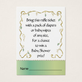 Baby shower Raffle Ticket/Glittery Castle Visitekaartje