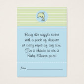 Baby shower Raffle Ticket/Green/Blue Dolphin Visitekaartje (Voorkant)