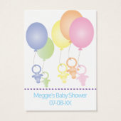 Baby shower Raffle Ticket Paci Bunny Visitekaartje (Achterkant)
