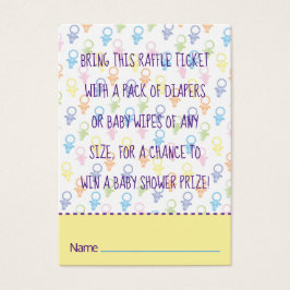 Baby shower Raffle Ticket Paci Bunny Visitekaartje
