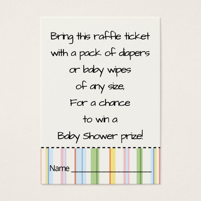 Baby shower Raffle Ticket/Picnic Floral Visitekaartje (Voorkant)